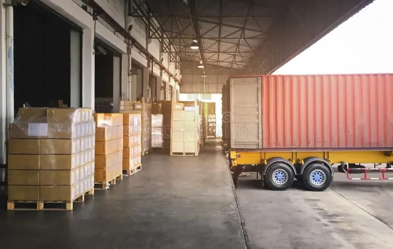 Packed garments prepared for export shipment